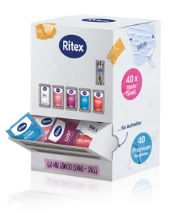 Ritex Retro Condom Machine - 40-SZERES VÁLTOZATOSSÁG ÉS SZÓRAKOZÁS - nosztalgikus automata kinézetben Ritex retro óvszer gép óvszer